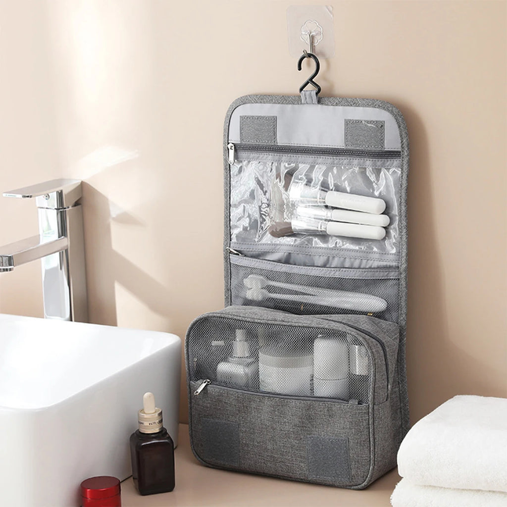 Large Capacity Travel Toiletry Bag Multifunctional Portable Cosmetic Bag With Hook Storage Bag Men's Travel Storage Bag