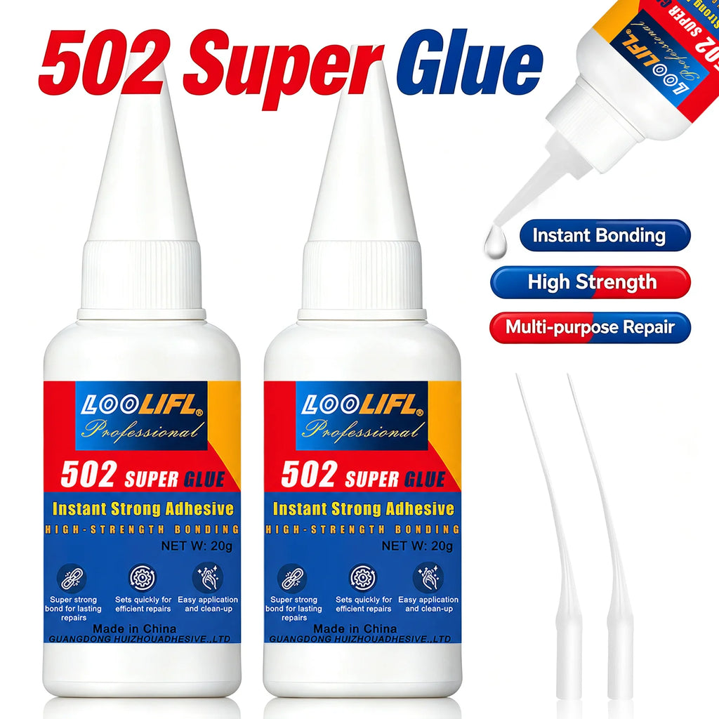 502  cyanoacrylate Instant Super Glue High Strength Adhesive with Multipurpose Repair Glue for Craft Metal Plastic Ceramic Wood