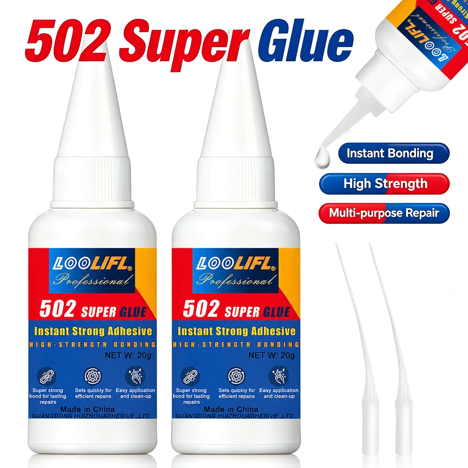 502  cyanoacrylate Instant Super Glue High Strength Adhesive with Multipurpose Repair Glue for Craft Metal Plastic Ceramic Wood