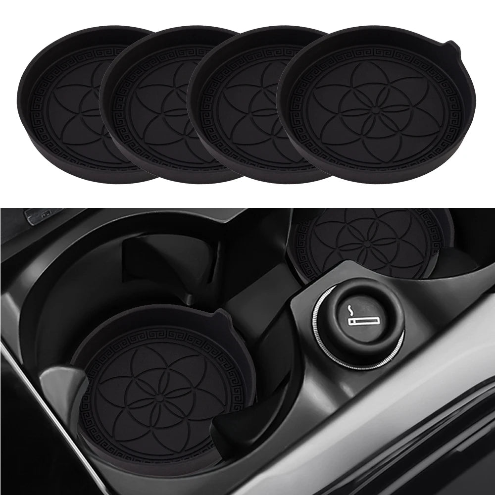 4PCS Car Silicone Cup Holder Coaster Insert Universal Non-Slip Cup Holders Car Accessories Interior for Women and Man
