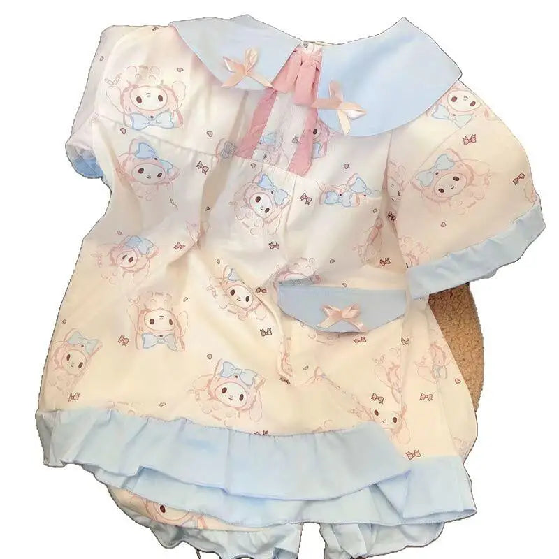 Pajama Set My Melody 2026 Summer New Women's Short Sleeved Shorts Beautiful Girls Can Wear Outerwear Home Clothes Set Cute Sweet
