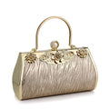 Mixed Color Pearl Metal Evening Bags Diamonds Line Printed Clutch Handbags Purse For Wedding