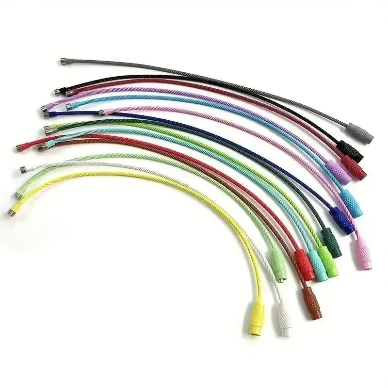 10pcs Colorful Stainless Steel Wire Luggage Tag Clips, Durable Easy to Install, Perfect for Travel Suitcase ID Tags
