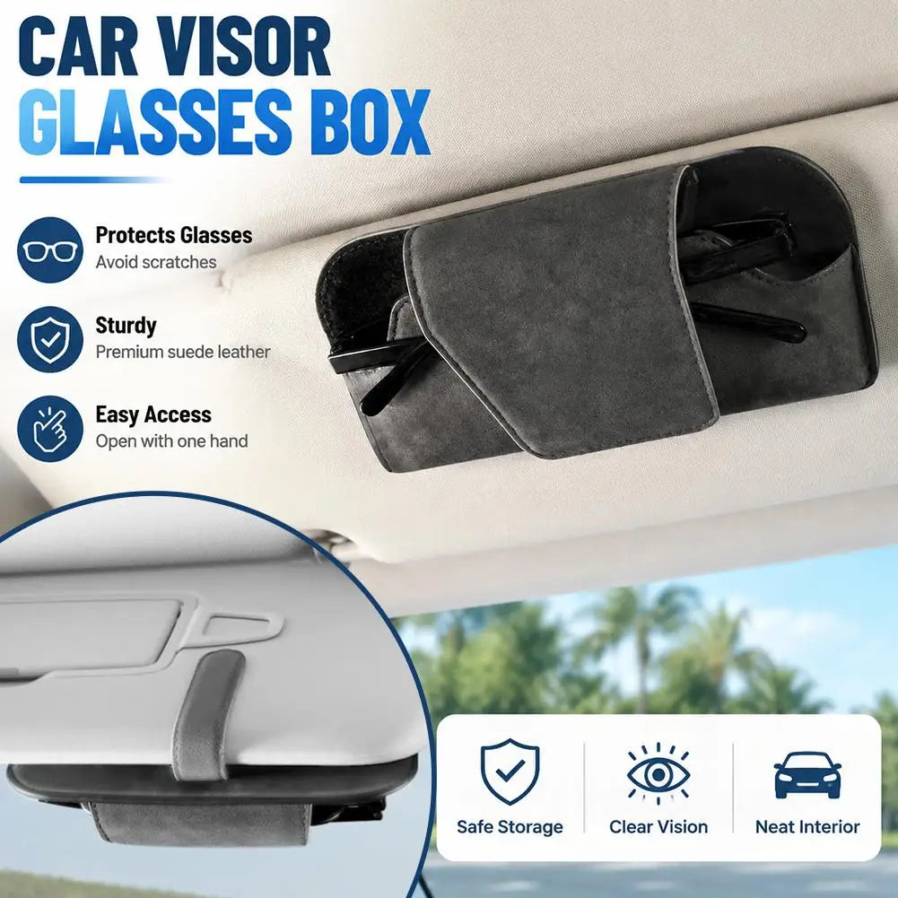 Car Glasses Case Magnetic Sun Visor Sunglasses Holder Box Wear Resistant Eye Glasses Storage Auto Accessories