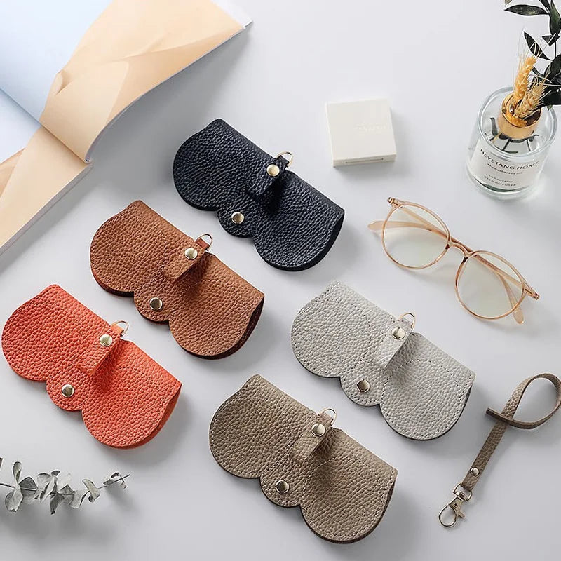 NEW Eyeglass Case Sunglasses Cover Cute Hanging PU Leather Sunglasses Reading Glasses Storage Bag Portable Travel Eyewear Holder