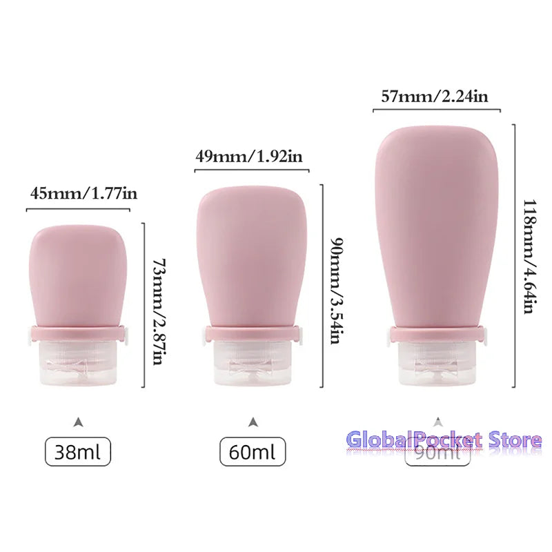 30/60/90ml Silicone Travel Bottles Leak Proof Squeezable Refillable Containers Cosmetic Tube for Lotion Soap Liquids Bottling