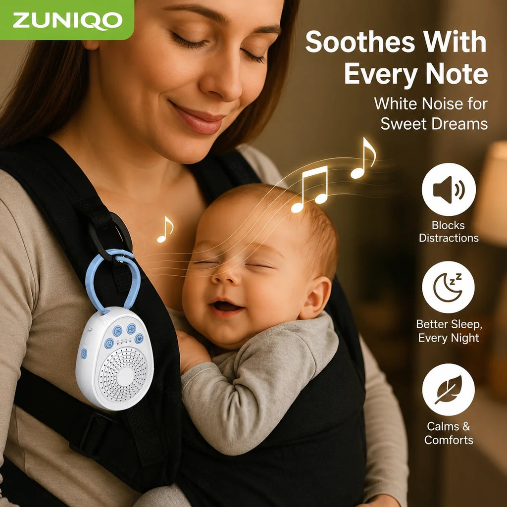 Baby White Noise Machine, Sleep in 3 Minutes, 20 Soothing Sounds, Portable USB Mini Sleep Device for Newborn, Travel & Crib