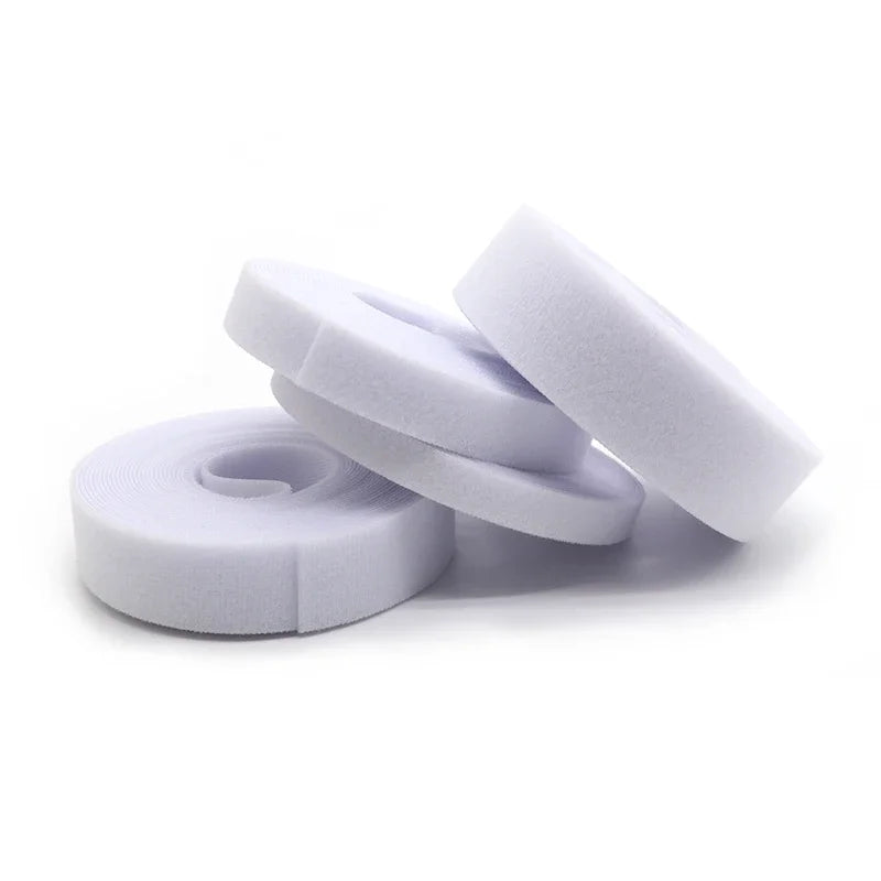 5m/roll White Cable Ties Reusable Loop Bundle Self Adhesive Nylon Strap Organizer Clip Wire Holder Management Fastening Tape DIY