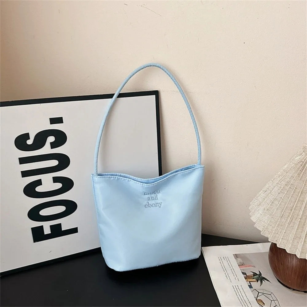 New Oxford Shoulder Bag Embroidered Letters Large Capacity Tote Bag Waterproof Commuting Casual Purse Girl