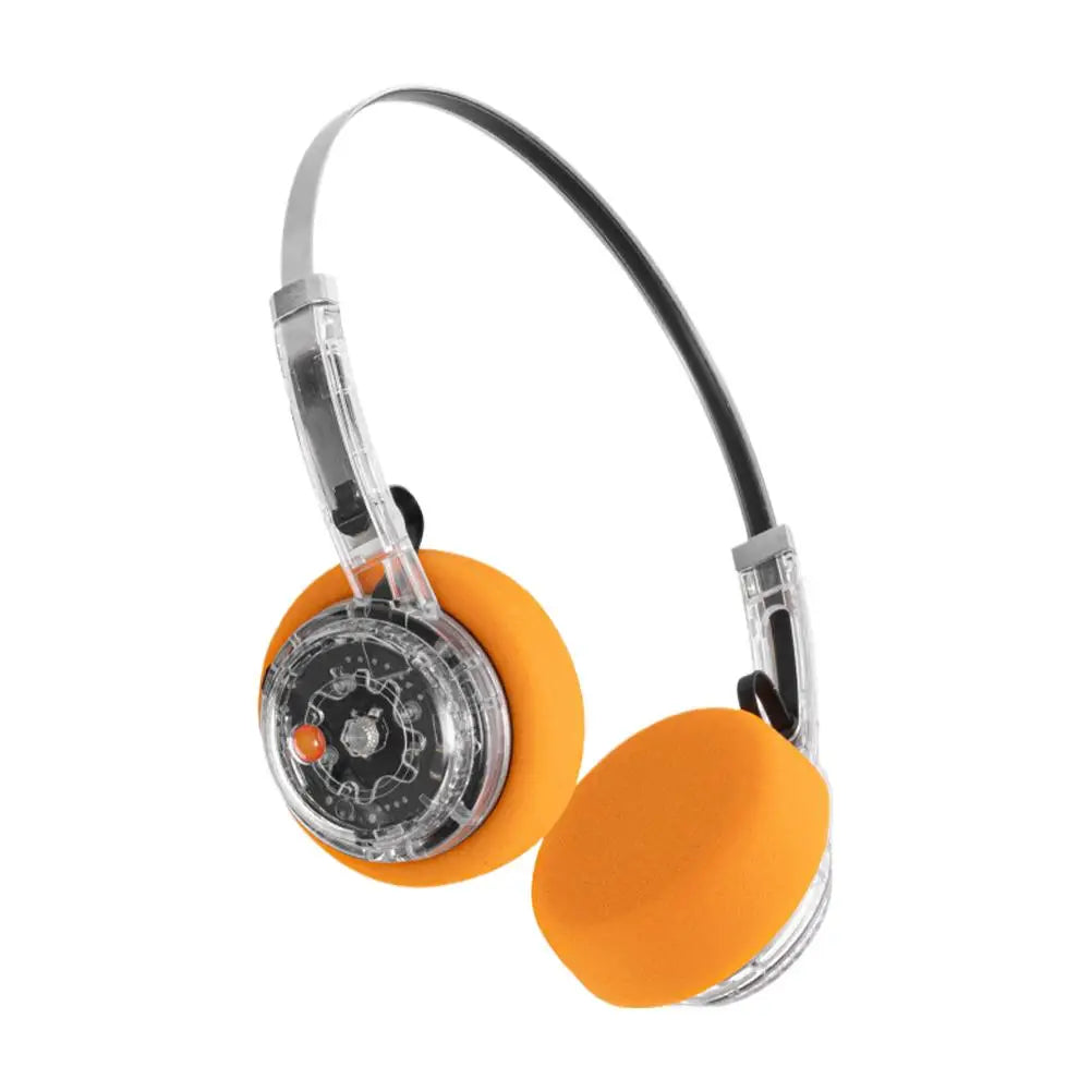 Retro Transparent Headband Bluetooth Headphone Rotate to Adjust Volume Songs Wireless HIFI Stereo Earphone