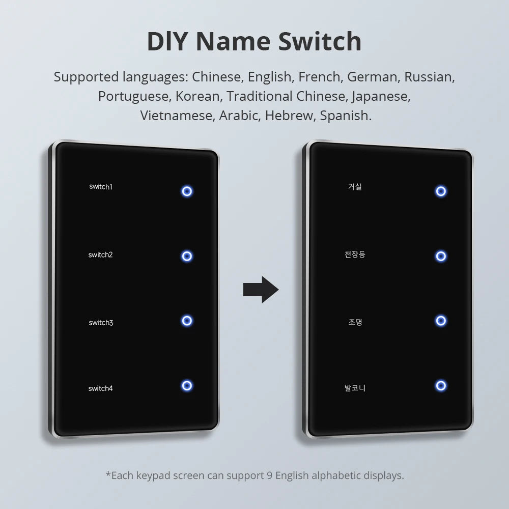 1234 Gang US Smart Zigbee Switch with Sensitive Touch Panel Work with Tuya Smart Life APP Remote Control Alexa Google Home Voice