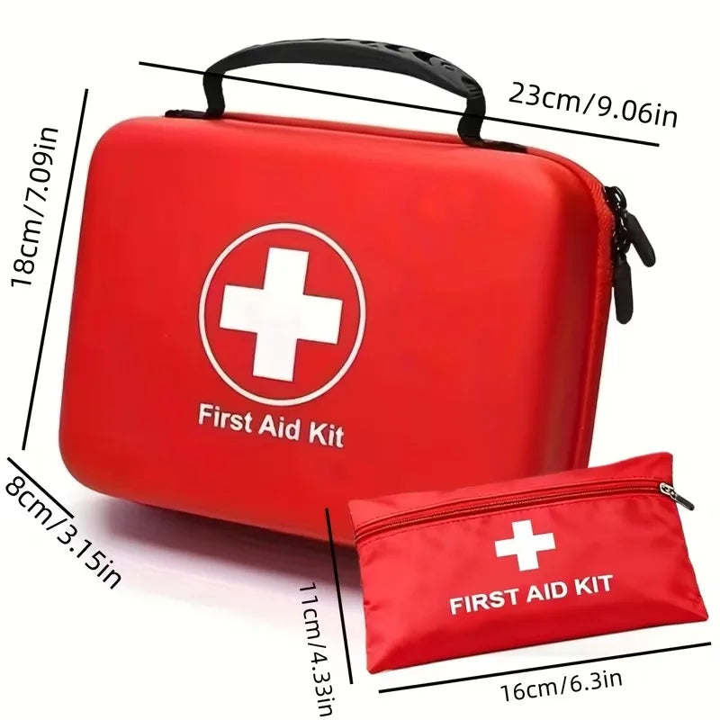 252pcs Home Office First Aid Kit Portable Emergency Bag, Red Survival Carry-On for Outdoor Activities, Camping, Hunting, Hiking