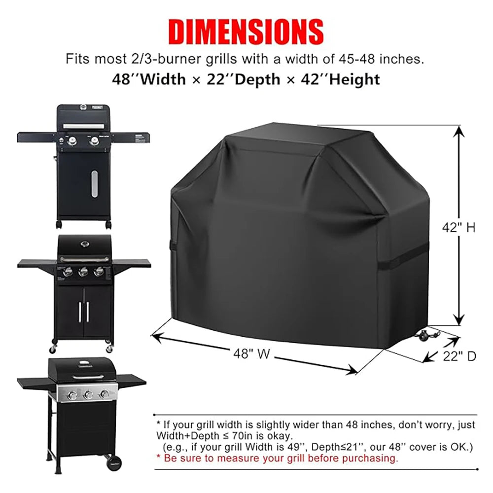 22-72 Inch BBQ Cover Waterproof Anti-UV, Fade Resistant Grill Cover with Hook-and-Loop Straps, Fits Most Gas Grills