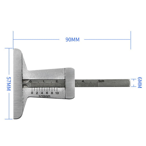 1 PC Vernier Depth Gauge Car Tyre Tire Tread Depth Gauge Meter Ruler Caliper Stainless Steel Measure Tool Accessories