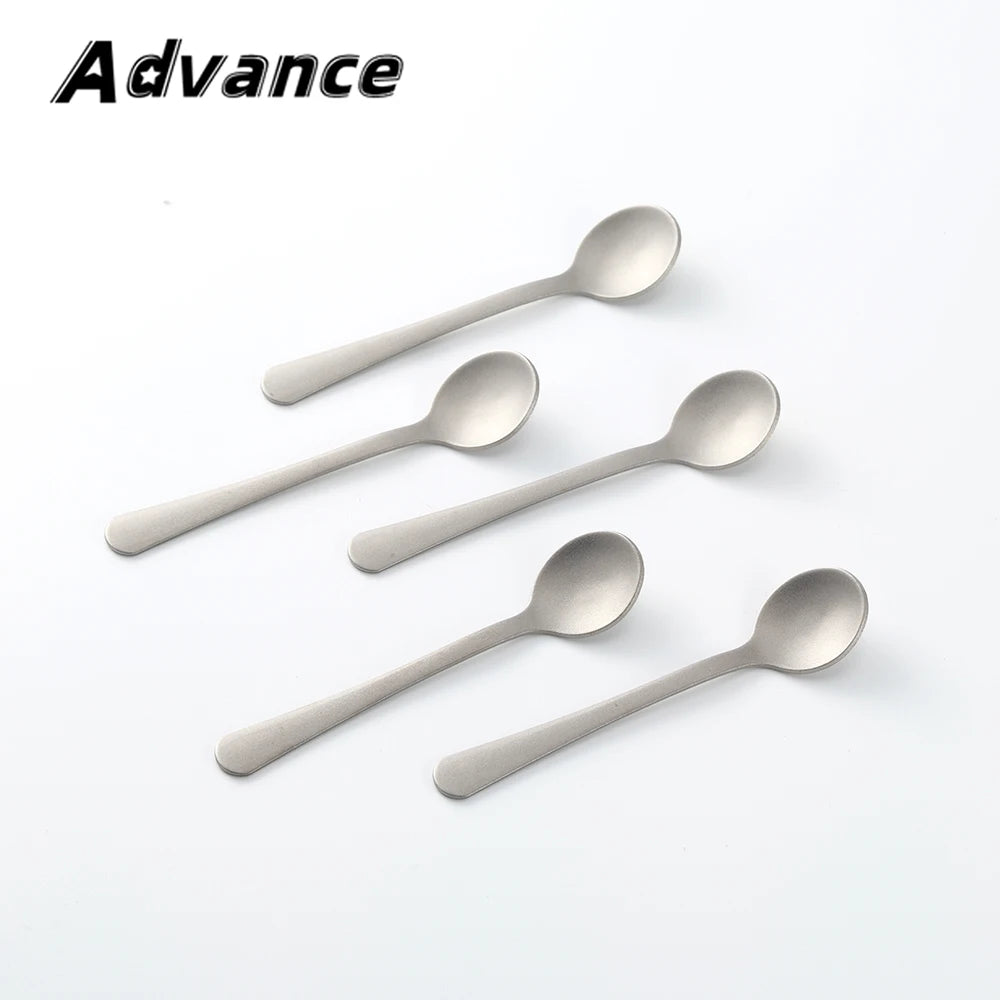 Mini Size Titanium Alloy Small Dessert Spoon Outdoor Camping Coffee Mixing Spoon