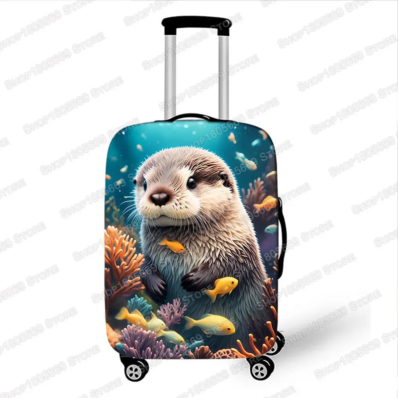 18-32 Inch Dolphin / Turtle / Octopus/ Starfish Pattern Luggage Cover Ocean Animal Suitcase Protective Covers Travel Accessories