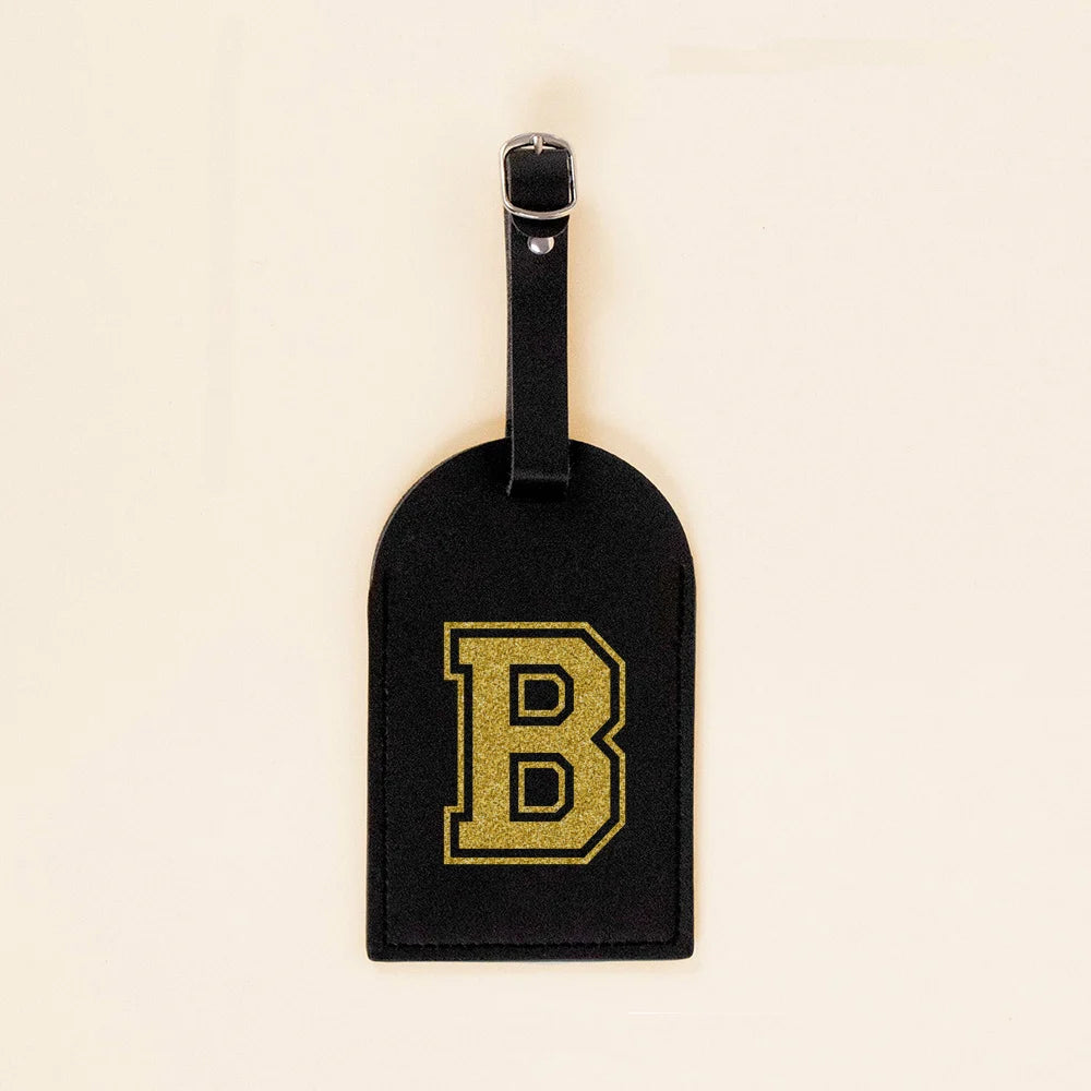Vintage Initial Print Women PU Leather Luggage Tag Suitcase Label Baggage Boarding Bag Tags Travel Neceser Accessorie Best Gift