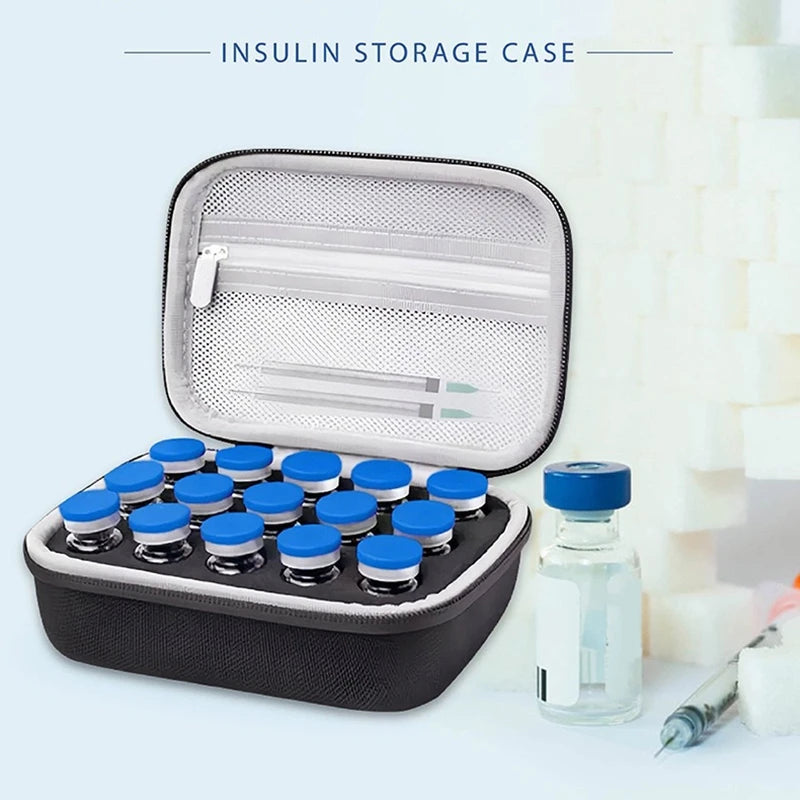Insulin Vial Storage Case Peptide Storage Box 10/15/30 Grids Storage Bags Medicine Cases Portable Storage Bag Peptide Case
