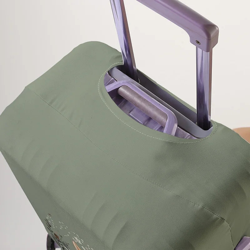 Forest garland fox sage green pattern luggage protection cover, suitable for 18-32 inch luggage covers, luggage handle gloves, t