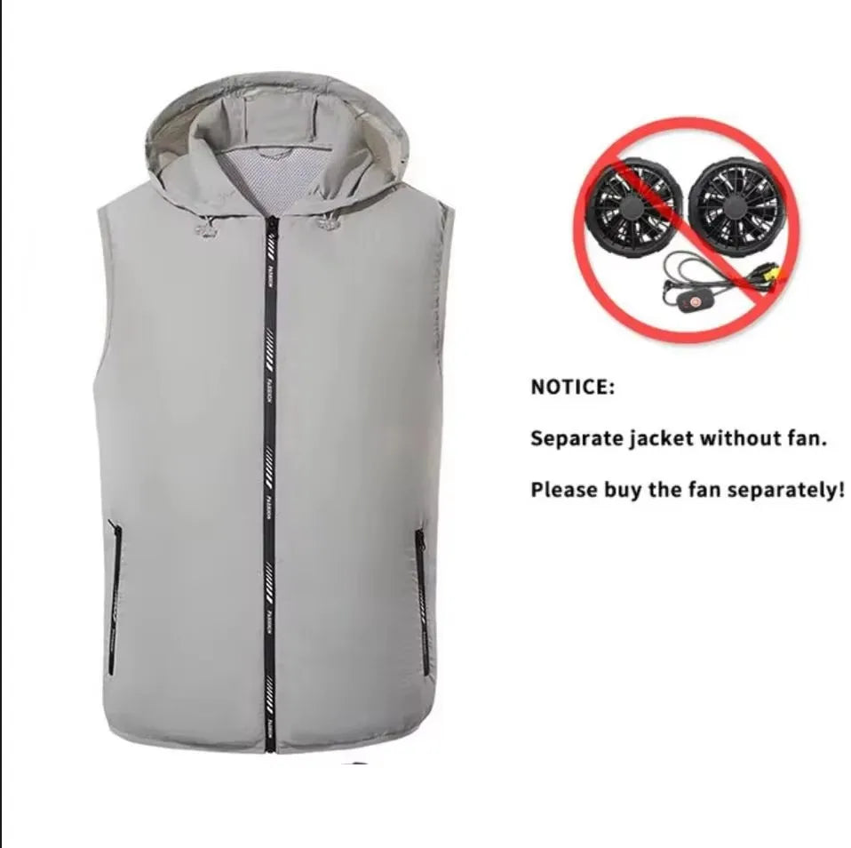 Fan Vest Electric Cool Vest Cooling Fan Vest Air-conditioned Clothes Hiking Cooling High Temperature Work Fishing Vest