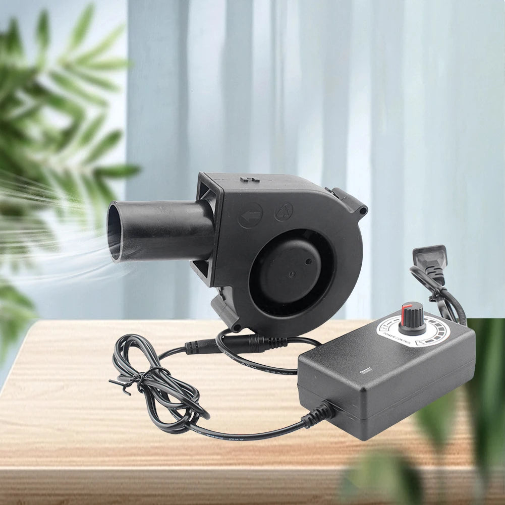 DC12V BBQ Fans 6000RPM 15W Charcoal Chimney Starter with Variable Speed Controller&Outlet Air Blower for Picnic Cooking Barbecue
