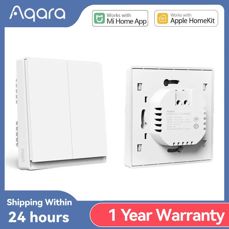 Aqara Smart Wall Switch E1 ZigBee 3.0 Smart Home Wireless Key Light Switch Fire Wire With NO Neutral For Mi Home Homekit APP