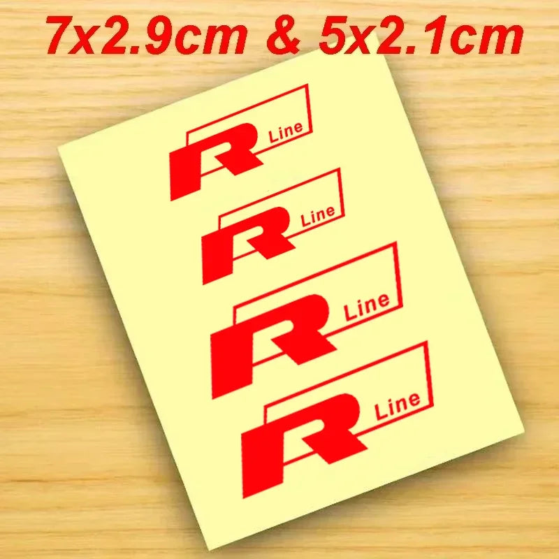 4Pcs Car Brake Caliper Vinyl Stickers for Volkswagen VW Rline R Line Golf 3 5 7 Polo Passat GTI Bora Jetta Vehicle Wheel Decals