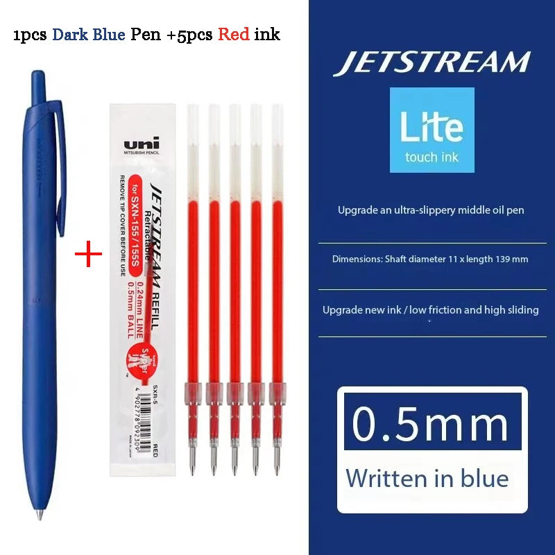 Uni Permanent Ballpoint Pen Jet Stream Anti-slip Cloudy Recycled Eco Shell Friction Super Smooth Ink Oil Pens Portable Supplies