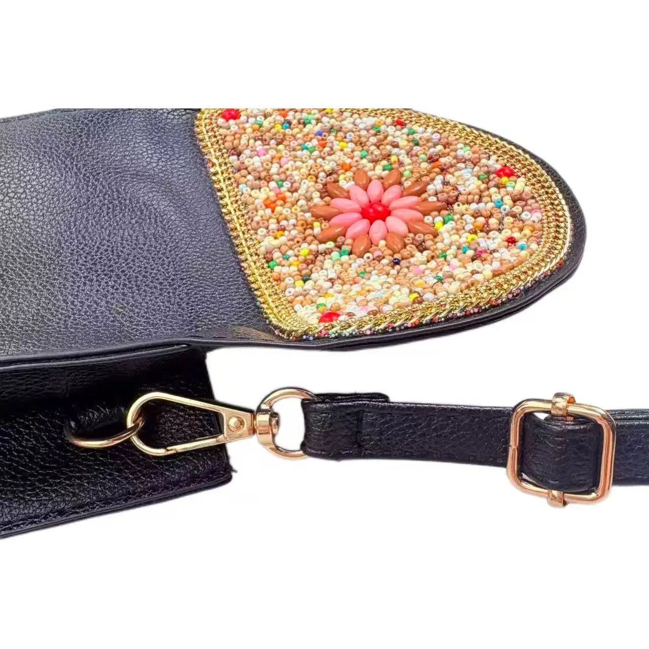 Beaded Elephant Crossbody Phone Bag for Women Sequin Embroidered Mini Shoulder Pouch Boho Festival Purse