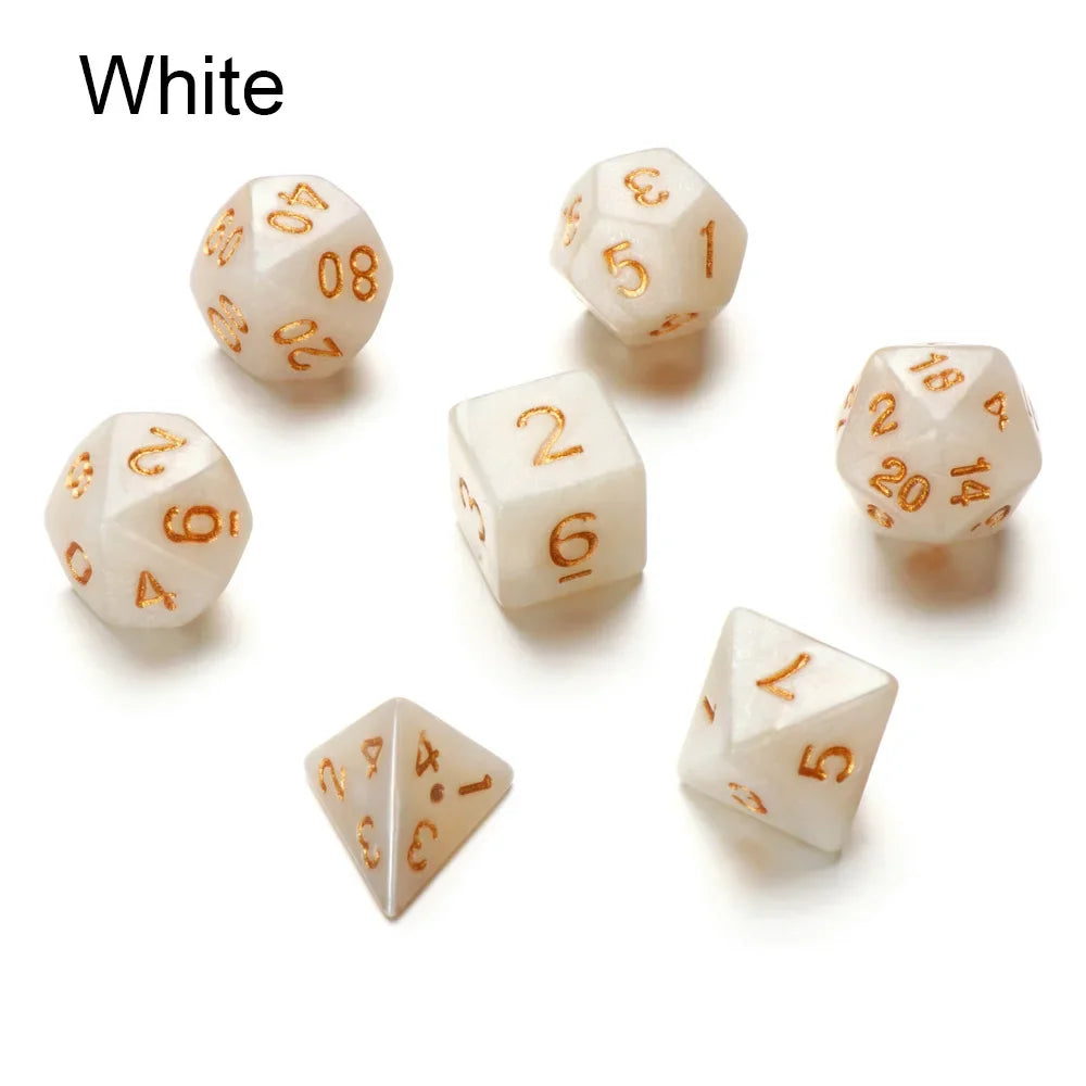 7Pcs/Set Polyhedral Black Dice Set Game Dice For TRPG DND Accessories Polyhedral Dice For Board Card Game Math Games