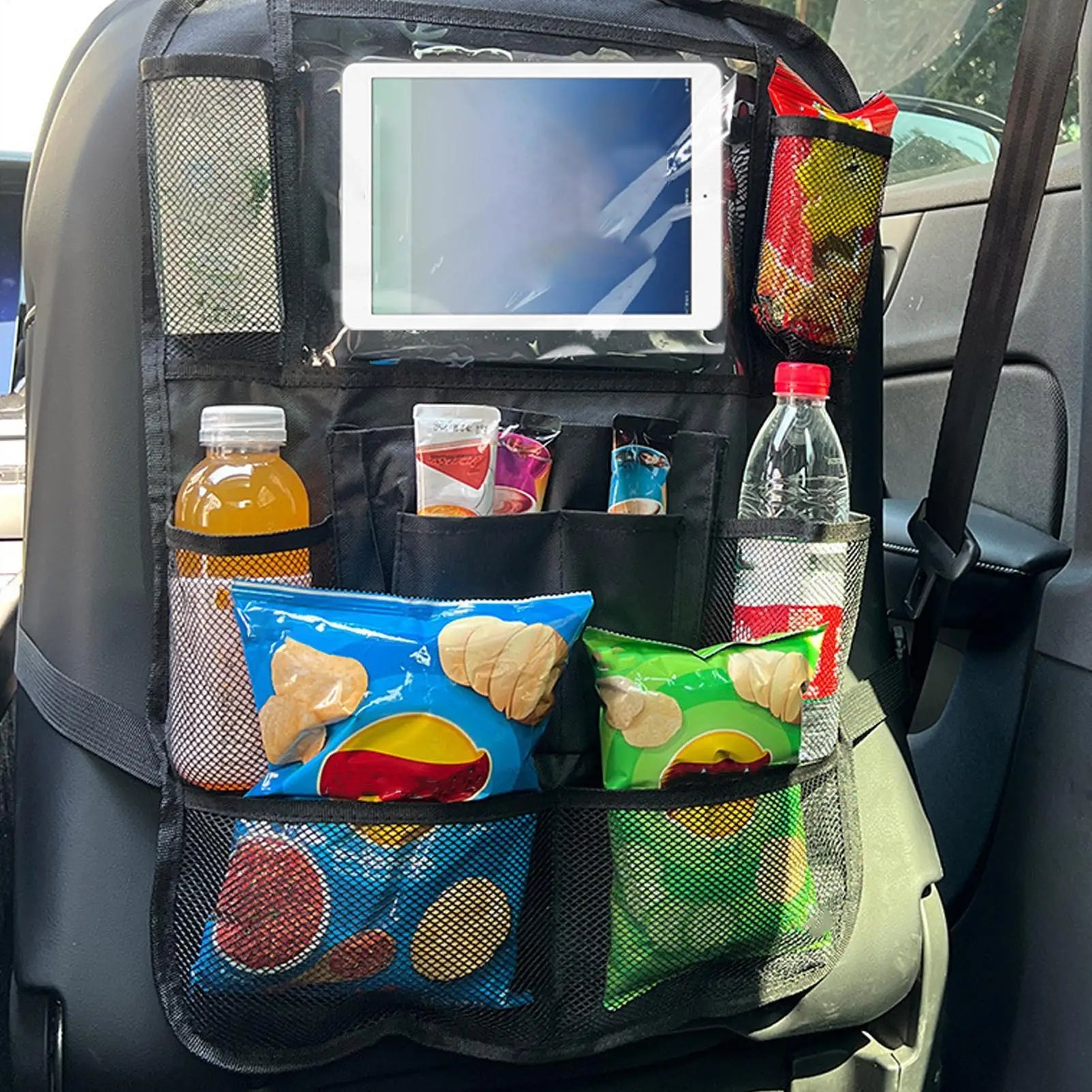 Car Backrest Hanging Pocket Anti Dirty Protective Layer Reasonable Partition Layout Convenient Storage Bag For Road Trip Sundrie