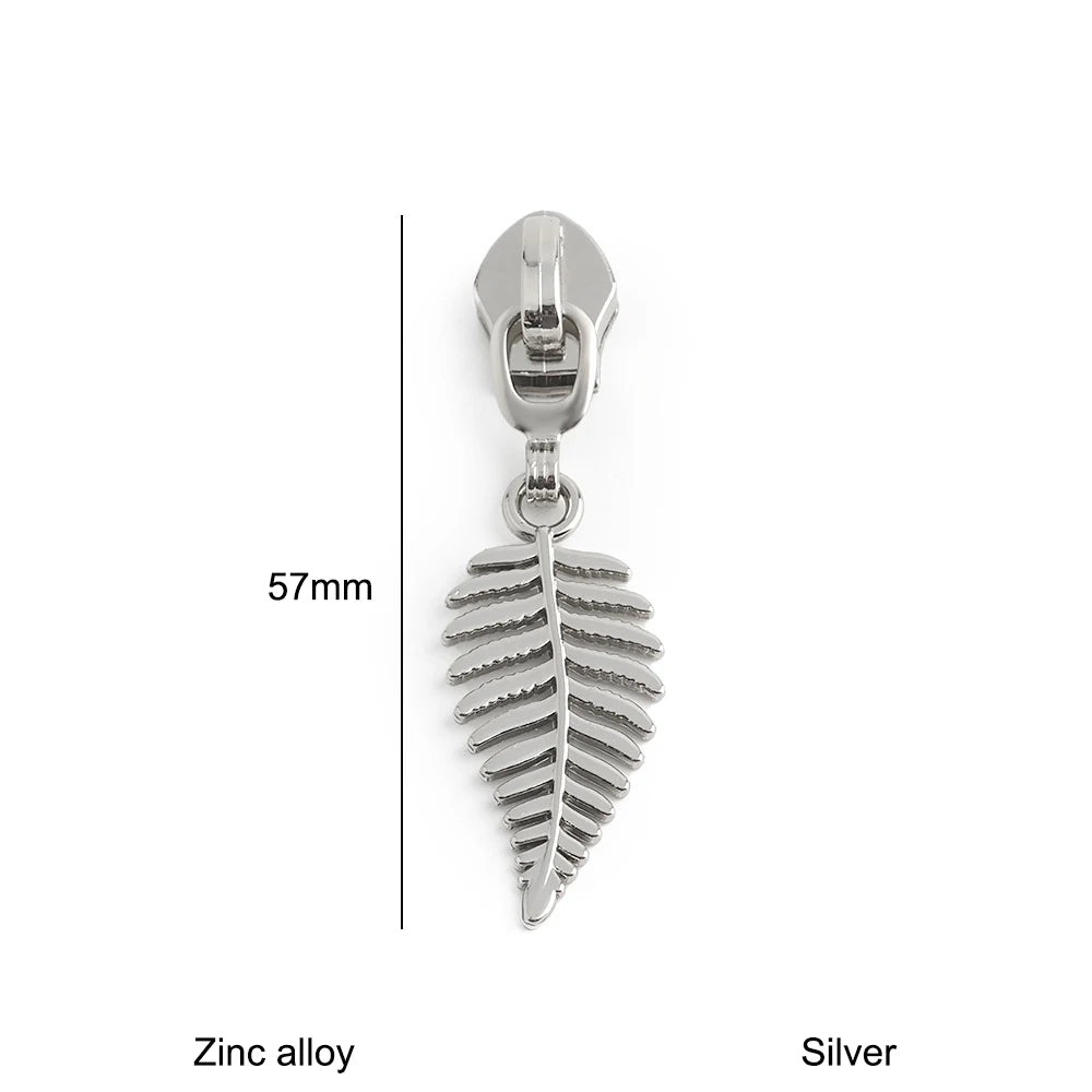 10/30/100PCS 5# Dandelion,Fern Leaf Shape Limited Letter Embossed Zipper Puller Sliders For Handbag Backpack Garment Accessories