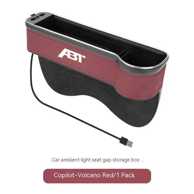 Car seat gap led 7 color festoon storage box for Audi ABT Q2 Q3 Q4 Q5 Q7 Q8 A1 A2 A3 A4 A5 A6 A7 A8 S3 S4 S5 S6 TT RS3 RS4 RS5 6