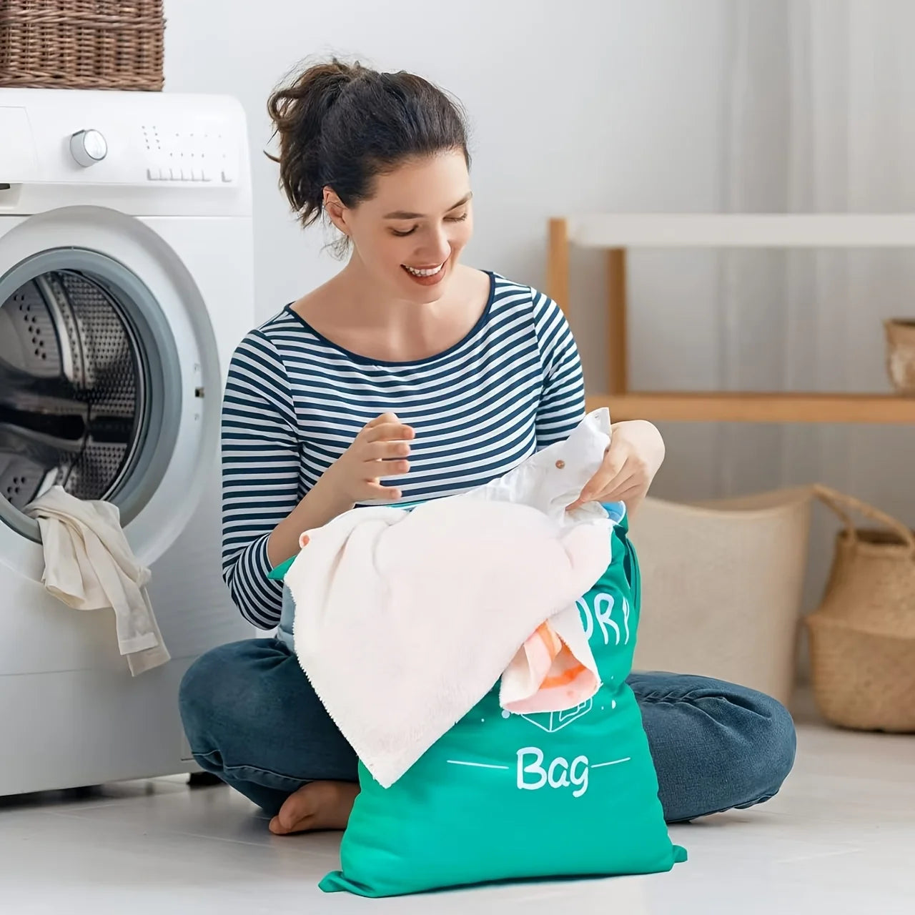 Travel laundry bag washable dirty clothes bag, travel wet and dry bag, swimsuit gym workout bag suitable for gym clothes washing