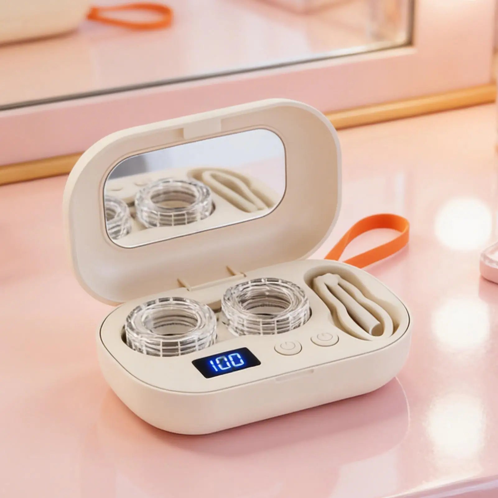 Ultrasonic Contact Lens Cleaning Machine Mini Electric Contact Lens Cleaner Compact Deep Cleaning Device Machine For Travel