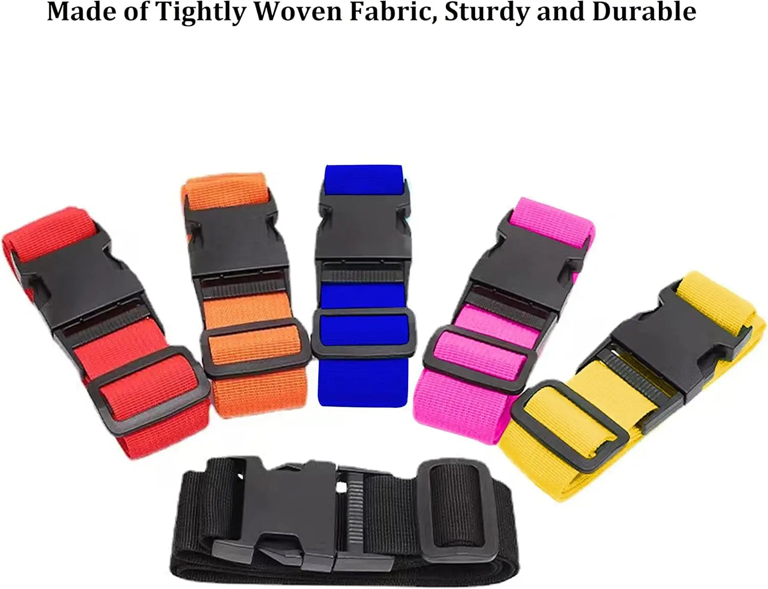 2 Pack Bright Color Adjustable Luggage Straps Suitcase Belts Travel Accessories for Suitcase Bag (120-200CM X 2.5CM)