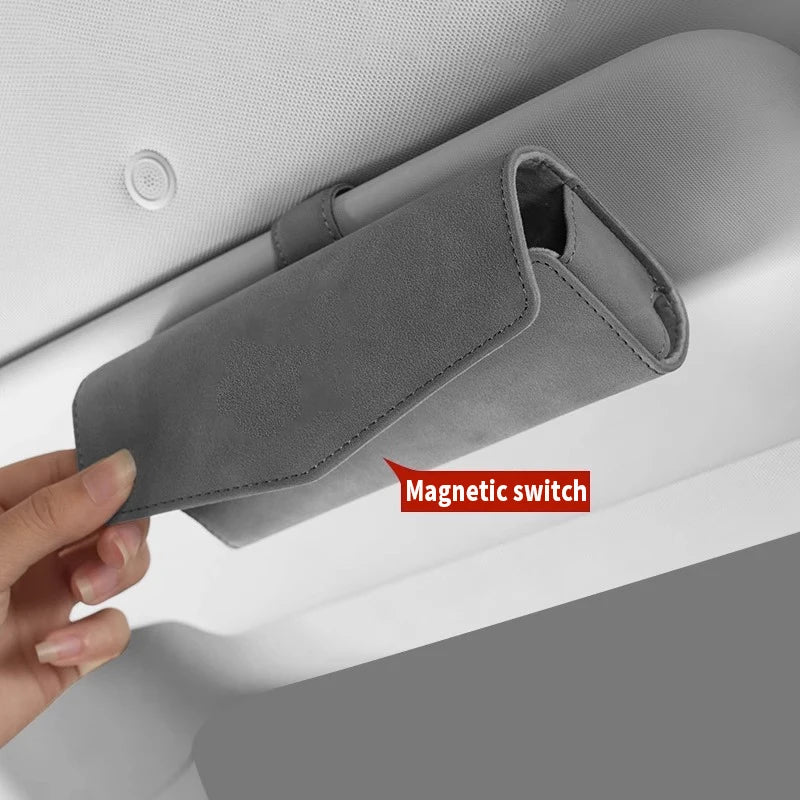 Car Glasses Box Portable Car Sunglasses Holder In The Car Driving Glasses Card Holder Eyeglass Case Sun Visor Car Lenses Holder
