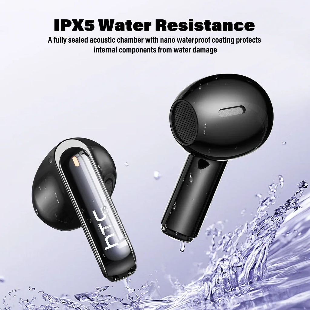 HTC NE70 Bluetooth Earphones Touch Screen TWS In-Ear Wireless Headphones AI Translator Noise Reduction Earbuds Game Heatset