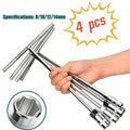 4pcs 8mm 10mm 12mm 14mm T-shaped Socket Wrench Outer Hexagon High Carbon Steel Ratchet Spanner Set Car & Motorcycle Repair Tools