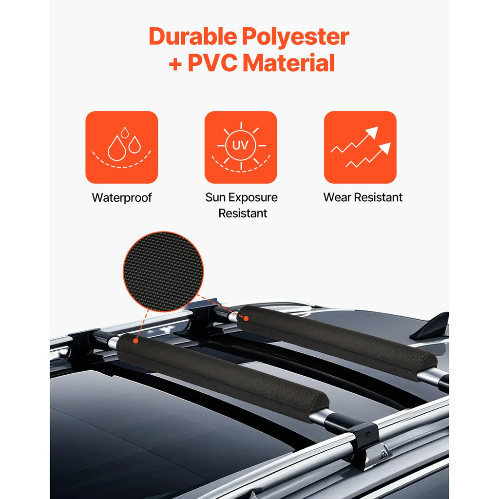 SucceBuy Soft Roof Rack Pads, 28" Universal Car Roof Rack Pads for Various Crossbars Luggage Kayak Carrier SUP Canoe Snowboard