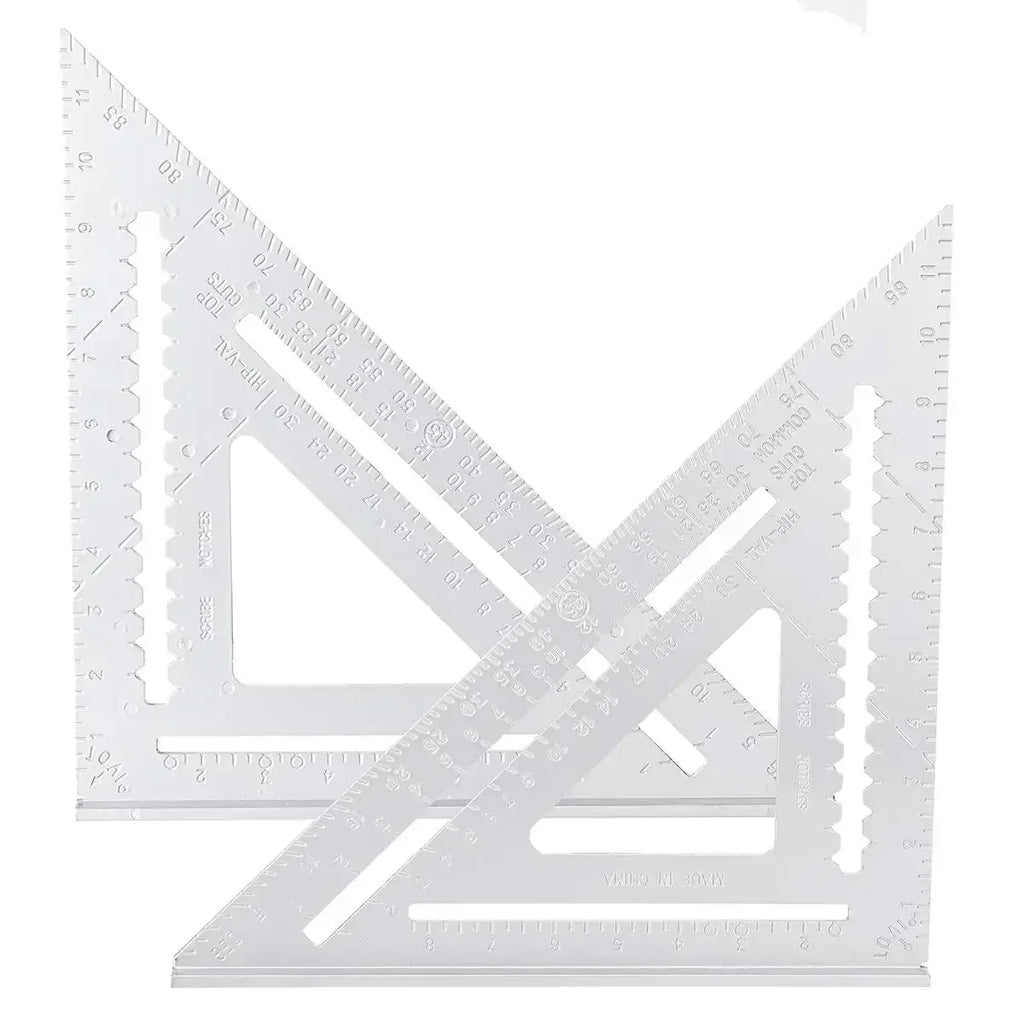 12 inch Aluminum Alloy Angle Ruler Imperial Triangular Measuring Ruler Woodwork Speed Square Triangle Angle Protractor