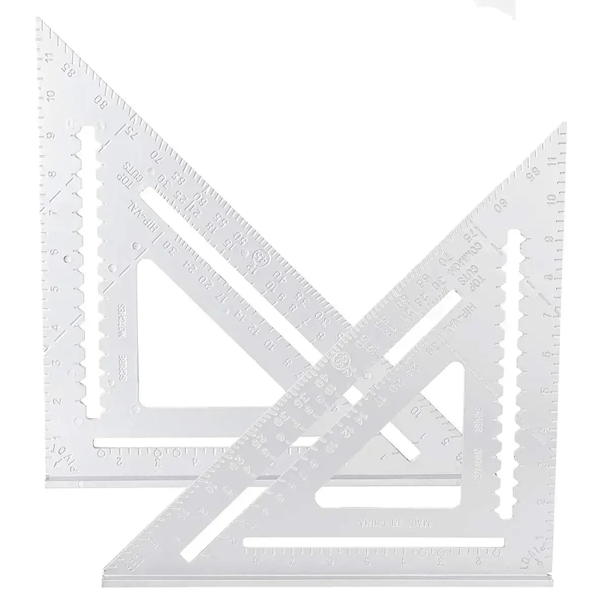 12 inch Aluminum Alloy Angle Ruler Imperial Triangular Measuring Ruler Woodwork Speed Square Triangle Angle Protractor