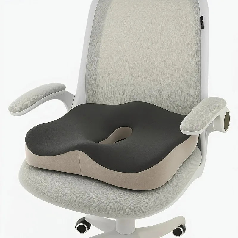 Ergonomic Memory Foam Seat Cushion for Office Chairs & Cars - Posture Support, Butt Pain Relief, Easyclean Material