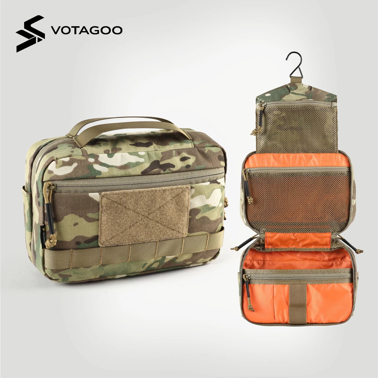 VOTAGOO Tactical Toiletry Bag Hygiene Bag EDC Tool Molle Pouches Small Dopp Kit Travel Shower Bag for Men