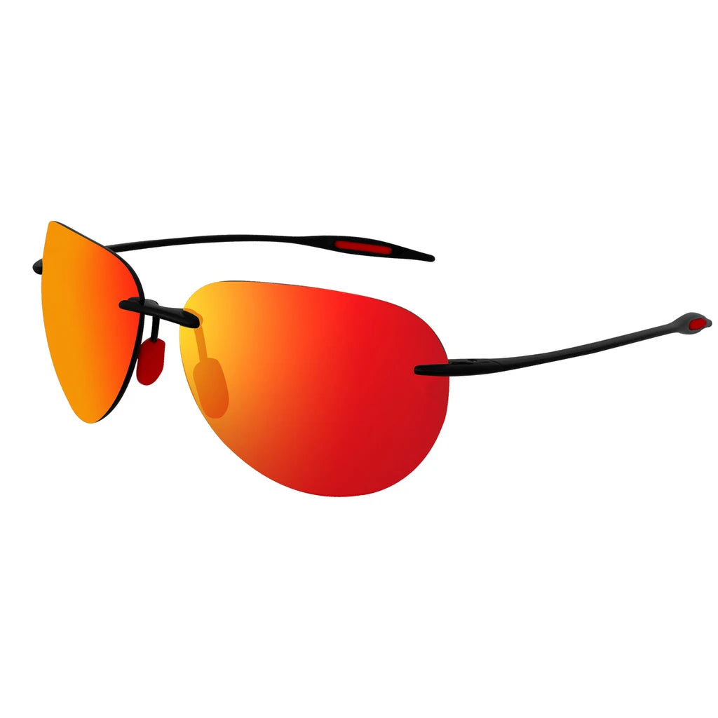 MAXJULI Men sunglasses Classic UV400 Fashion Driving Sports Unbreakable Rimless Oval Male Women's TR90 Frame Sun Eyewear 8008