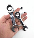 Short handle adjustable head ratchet wrench mini fast ratchet wrench labor-saving auto repair hardware dual-purpose wrench tool