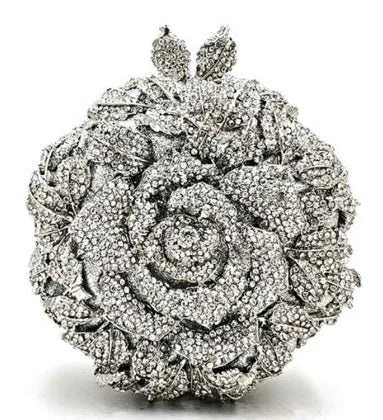 3D Camellia Shaped Clutch Bag, Handcrafted Petal Detail Evening Purse for Gala & Wedding, 2025 Collection