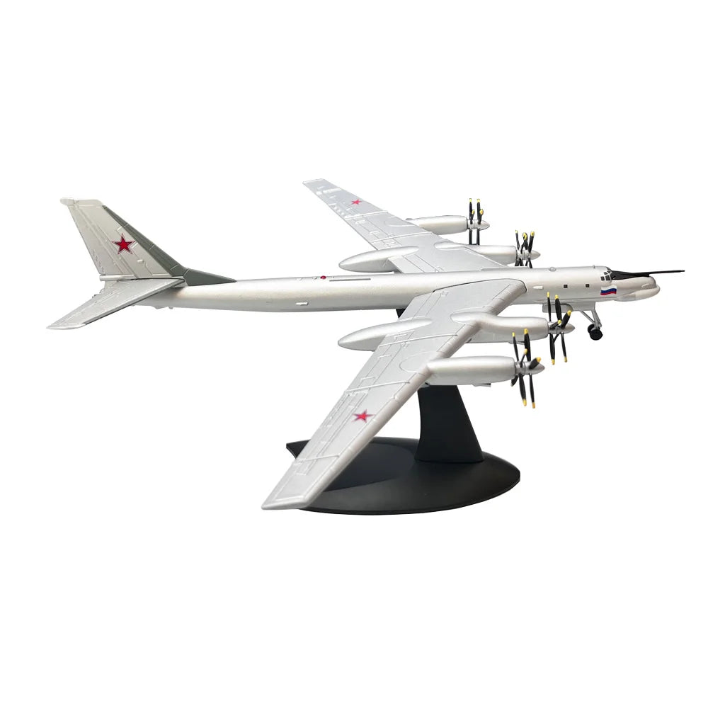 1/200 Scale Tupolev TU-95 TU95 Bear Type Strategic Bomber Aircraft Metal Military Diecast Plane Model Collection or Gift Display