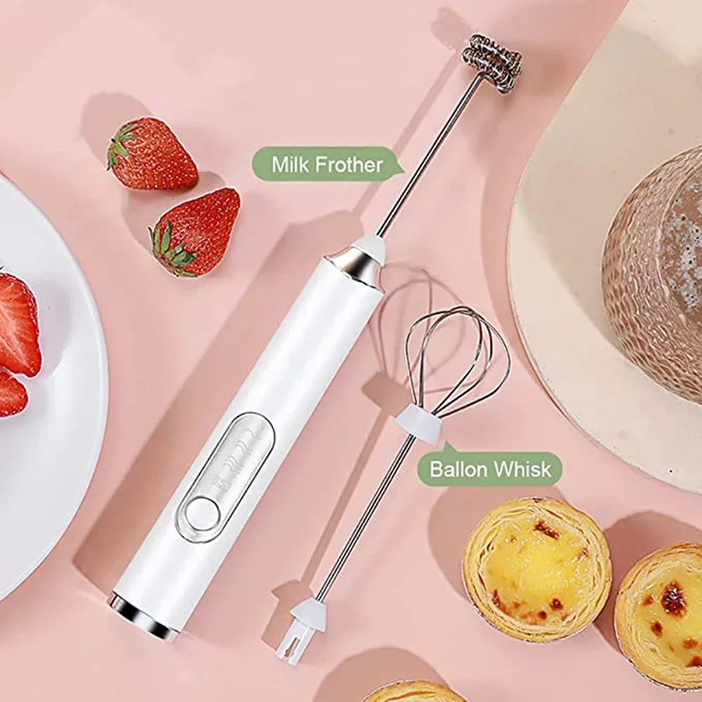 Wireless Electric Milk Frother Handheld Egg Beater USB Rechargeable Handheld Coffee Mixer Milkshake Mixer Frother Food Mixer