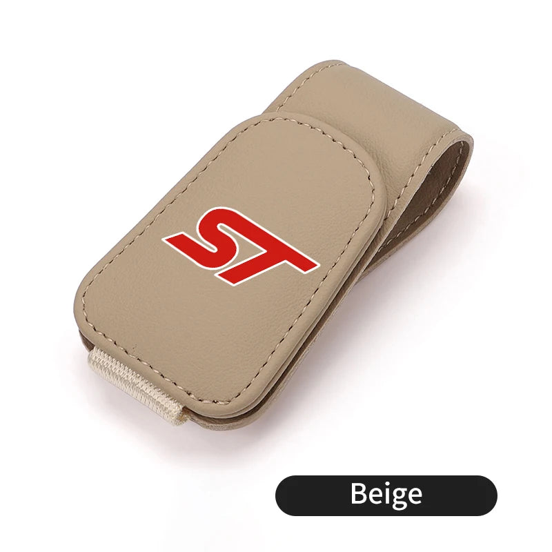 For Ford Magnetic Car Glasses Holder Sunshade Platep Card Ticket Clip ST Racing RS S Mustang Kuga Fiesta Fusion Mondeo Edge